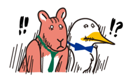 Bird and Squirrel,then partly Frog sticker #11440818