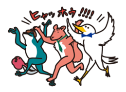 Bird and Squirrel,then partly Frog sticker #11440819