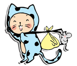 Polka-Dot Cats & Little Mice sticker #11442044