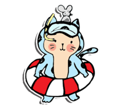 Polka-Dot Cats & Little Mice sticker #11442046