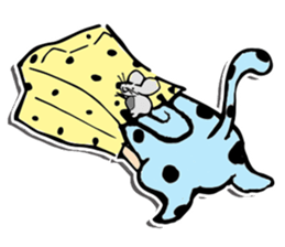 Polka-Dot Cats & Little Mice sticker #11442047