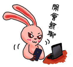 Pink Grumpy Rabbit-Engineer sticker #11447399