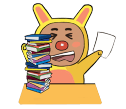 Red nosed rabbit sticker #11448878