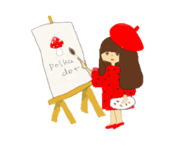 polka dots girl and permed girl stickers sticker #11448912