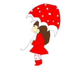 polka dots girl and permed girl stickers sticker #11448913