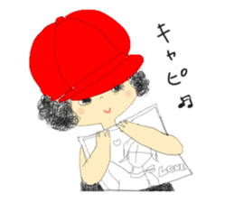 polka dots girl and permed girl stickers sticker #11448914