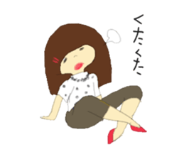 polka dots girl and permed girl stickers sticker #11448916