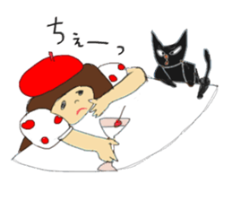 polka dots girl and permed girl stickers sticker #11448917