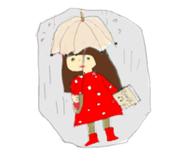 polka dots girl and permed girl stickers sticker #11448918