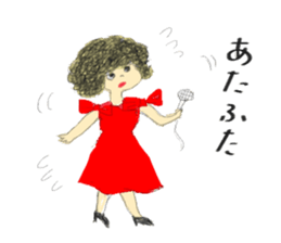 polka dots girl and permed girl stickers sticker #11448919