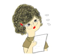 polka dots girl and permed girl stickers sticker #11448922