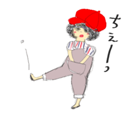 polka dots girl and permed girl stickers sticker #11448925