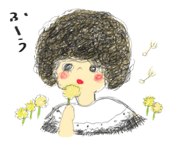 polka dots girl and permed girl stickers sticker #11448928