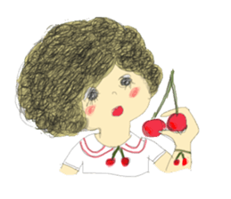 polka dots girl and permed girl stickers sticker #11448930