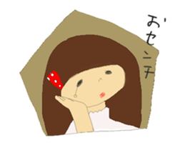 polka dots girl and permed girl stickers sticker #11448931
