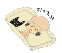 polka dots girl and permed girl stickers sticker #11448934