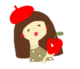 polka dots girl and permed girl stickers sticker #11448935