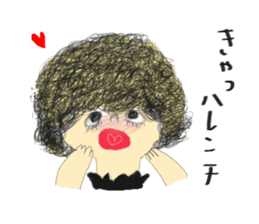 polka dots girl and permed girl stickers sticker #11448937