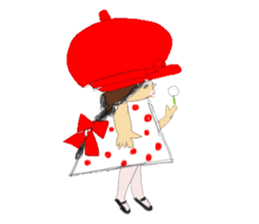 polka dots girl and permed girl stickers sticker #11448938
