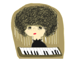 polka dots girl and permed girl stickers sticker #11448939