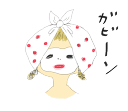 polka dots girl and permed girl stickers sticker #11448942