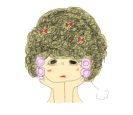 polka dots girl and permed girl stickers sticker #11448944