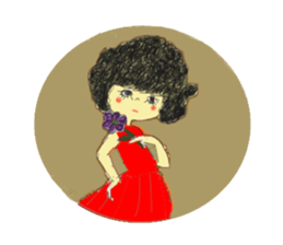 polka dots girl and permed girl stickers sticker #11448946