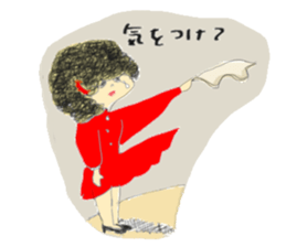 polka dots girl and permed girl stickers sticker #11448947