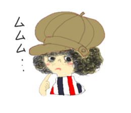 polka dots girl and permed girl stickers sticker #11448949