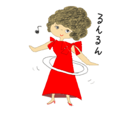 polka dots girl and permed girl stickers sticker #11448950