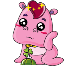 Lucky Red Heart Clover, Summer sticker #11452874