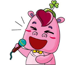 Lucky Red Heart Clover, Summer sticker #11452877