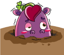 Lucky Red Heart Clover, Summer sticker #11452879