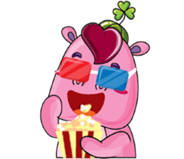 Lucky Red Heart Clover, Summer sticker #11452880