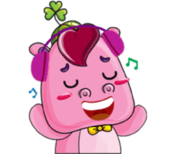 Lucky Red Heart Clover, Summer sticker #11452881