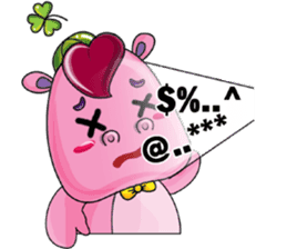 Lucky Red Heart Clover, Summer sticker #11452885