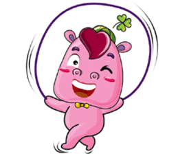 Lucky Red Heart Clover, Summer sticker #11452886