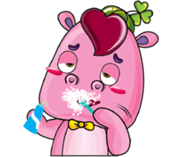 Lucky Red Heart Clover, Summer sticker #11452891