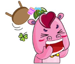 Lucky Red Heart Clover, Summer sticker #11452896