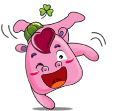 Lucky Red Heart Clover, Summer sticker #11452898