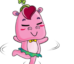 Lucky Red Heart Clover, Summer sticker #11452899