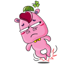 Lucky Red Heart Clover, Summer sticker #11452905