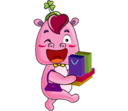 Lucky Red Heart Clover, Summer sticker #11452906