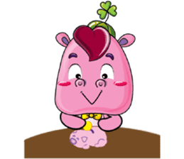 Lucky Red Heart Clover, Summer sticker #11452907