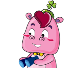 Lucky Red Heart Clover, Summer sticker #11452908