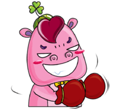 Lucky Red Heart Clover, Summer sticker #11452909