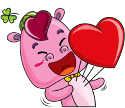 Lucky Red Heart Clover, Summer2 sticker #11453005