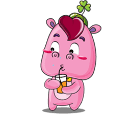 Lucky Red Heart Clover, Summer2 sticker #11453016