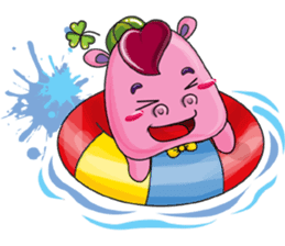 Lucky Red Heart Clover, Summer2 sticker #11453019