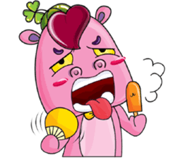 Lucky Red Heart Clover, Summer2 sticker #11453024